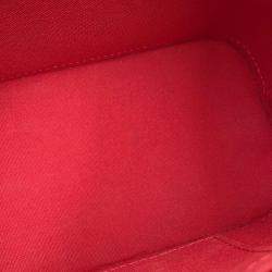 Pre Owned Louis Vuitton Alma Red Damier Ebene Canvas Size Bb