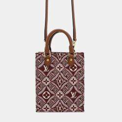 Pre Owned Louis Vuitton Bordeaux Monogram Jacquard Canvas Since 1854 Petit Sac Plat Tote Bag