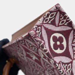 Pre Owned Louis Vuitton Bordeaux Monogram Jacquard Canvas Since 1854 Petit Sac Plat Tote Bag