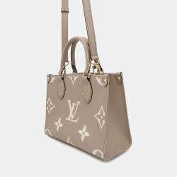 Pre Owned Louis Vuitton Tourterelle Monogram Empreinte Leather PM OnTheGo Tote Bag