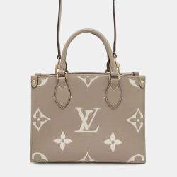 Louis Vuitton Onthego Tourterelle Claim Bicolor Monogram Empreinte Leather Monogram Giant Size Pm
