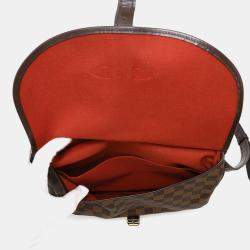 Pre Owned Louis Vuitton Saumur Spo Red Damier Ebene Canvas Size 30