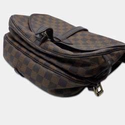 Pre Owned Louis Vuitton Saumur Spo Red Damier Ebene Canvas Size 30