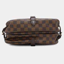Pre Owned Louis Vuitton Saumur Spo Red Damier Ebene Canvas Size 30