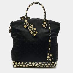 Louis Vuitton x Yayoi Kusama Black Monogram Nylon Vertical Lock It MM Bag