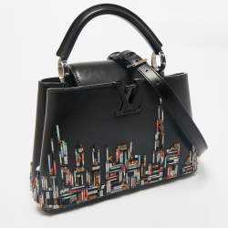 Louis Vuitton Black Leather Beaded Skyline Capucines BB Bag