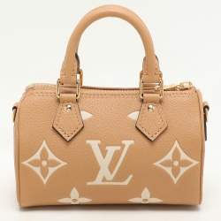 Pre Owned Louis Vuitton Bicolor Giant Monogram Empreinte Leather Nano Speedy Bag