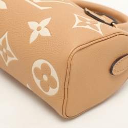 Pre Owned Louis Vuitton Bicolor Giant Monogram Empreinte Leather Nano Speedy Bag
