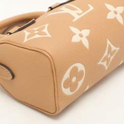 Pre Owned Louis Vuitton Bicolor Giant Monogram Empreinte Leather Nano Speedy Bag