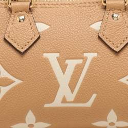 Pre Owned Louis Vuitton Bicolor Giant Monogram Empreinte Leather Nano Speedy Bag