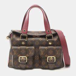 Pre Owned Louis Vuitton Brown Bordeaux Monogram Canvas Manhattan Handbag