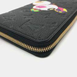 Louis Vuitton Black Monogram Empreinte Takashi Murakami Panda Zippy Wallet