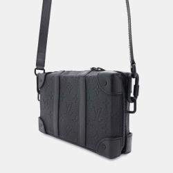 Louis Vuitton Black Monogram Taurillon Soft Trunk Shoulder Bag
