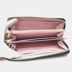 Pre Owned Louis Vuitton Brown Monogram Canvas Takashi Murakami Cherry Blossom Long Zippy Wallet