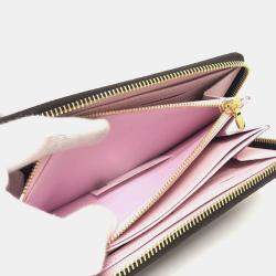 Pre Owned Louis Vuitton Brown Monogram Canvas Takashi Murakami Cherry Blossom Long Zippy Wallet
