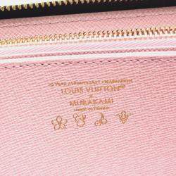 Pre Owned Louis Vuitton Brown Monogram Canvas Takashi Murakami Cherry Blossom Long Zippy Wallet