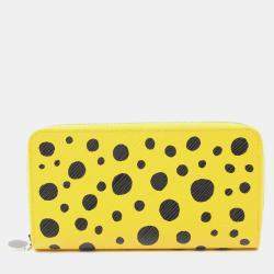 Louis Vuitton Yellow Black Leather Epi Infinity Dot Long Zippy Wallet