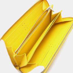 Louis Vuitton Yellow Black Leather Epi Infinity Dot Long Zippy Wallet