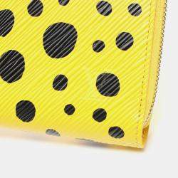 Louis Vuitton Yellow Black Leather Epi Infinity Dot Long Zippy Wallet