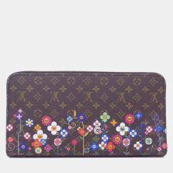 Louis Vuitton Brown Multi-color Monogram Canvas Takashi Murakami Collaboration Long Zippy Wallet