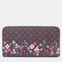 Louis Vuitton Brown Multi-color Monogram Canvas Takashi Murakami Collaboration Long Zippy Wallet