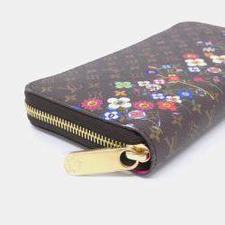 Louis Vuitton Brown Multi-color Monogram Canvas Takashi Murakami Collaboration Long Zippy Wallet