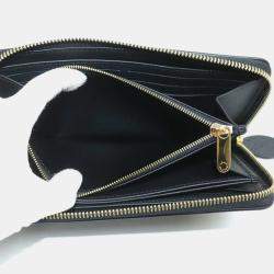 Pre Owned  Louis Vuitton Black/Gold Monogram Mahina Leather Long Round Zippy Wallet