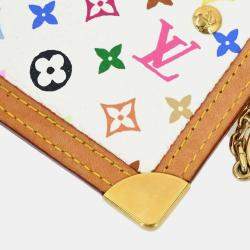 Louis Vuitton White Multicolor Monogram Pochette Cles Coin Purse