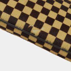 Louis Vuitton Brown, Beige Pony Hair, Leather Damier Sauvage Tiger Handbag