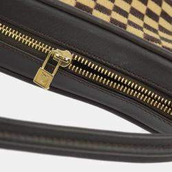 Louis Vuitton Brown, Beige Pony Hair, Leather Damier Sauvage Tiger Handbag