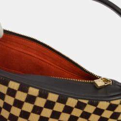 Louis Vuitton Brown, Beige Pony Hair, Leather Damier Sauvage Tiger Handbag