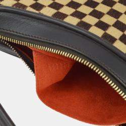 Louis Vuitton Brown, Beige Pony Hair, Leather Damier Sauvage Tiger Handbag
