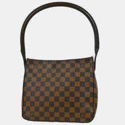 Pre Owned Louis Vuitton Damier Ebene Canvas Looping MM Handbag