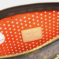 مملوكة مسبقًا حقيبة كتف لوي فيتون بوشيت أسيسوريه كانفاس مونوغرام مثقبة بني/برتقالي