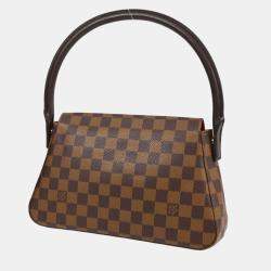 Pre Owned Louis Vuitton Damier Ebene Canvas Mini Looping Handbag