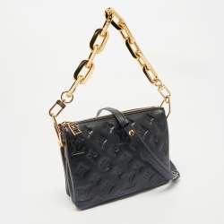 Louis Vuitton Black Monogram Embossed Puffy Leather Coussin BB Bag