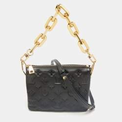 Louis Vuitton Black Monogram Embossed Puffy Leather Coussin BB Bag