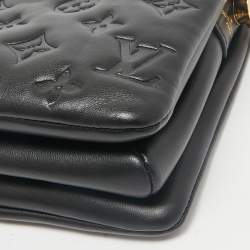 Louis Vuitton Black Monogram Embossed Puffy Leather Coussin BB Bag