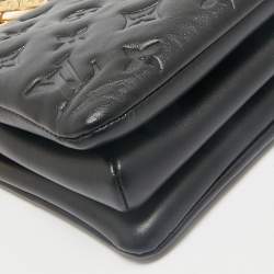 Louis Vuitton Black Monogram Embossed Puffy Leather Coussin BB Bag