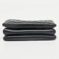 Louis Vuitton Black Monogram Embossed Puffy Leather Coussin BB Bag