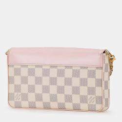 Louis Vuitton Pink/White Damier Azur Calfskin Pochette Felicie