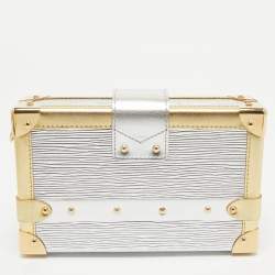 Louis Vuitton Silver/Gold Epi Leather Petite Malle Bag