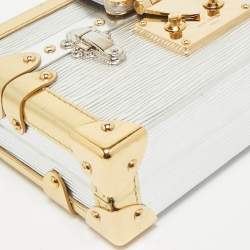 Louis Vuitton Silver/Gold Epi Leather Petite Malle Bag