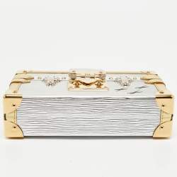 Louis Vuitton Silver/Gold Epi Leather Petite Malle Bag
