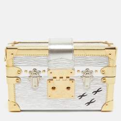 Louis Vuitton Silver/Gold Epi Leather Petite Malle Bag
