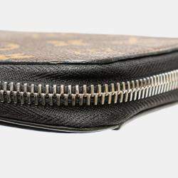 Louis Vuitton Black Brown Monogram Macassar Zippy Dragonne Wallet