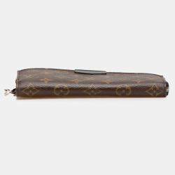 Louis Vuitton Black Brown Monogram Macassar Zippy Dragonne Wallet