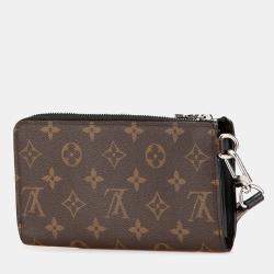 Louis Vuitton Black Brown Monogram Macassar Zippy Dragonne Wallet