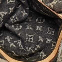 Pre Owned Louis Vuitton Grey Monogram Denim Patchwork Limited Edition Bowly Bag