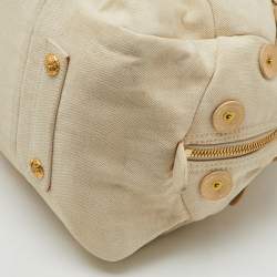 Louis Vuitton Light Beige Canvas Bowly Polka Dot Panama Bag